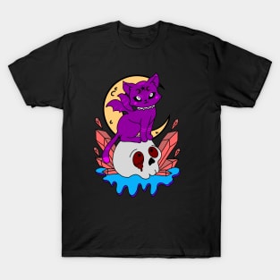 Cute Mystical Cat Skull T-Shirt